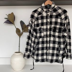 The Kooples checkered sweater jacket